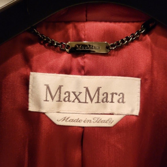 Max Mara Leather Jacket Red, Size 4 - Picture 10 of 12